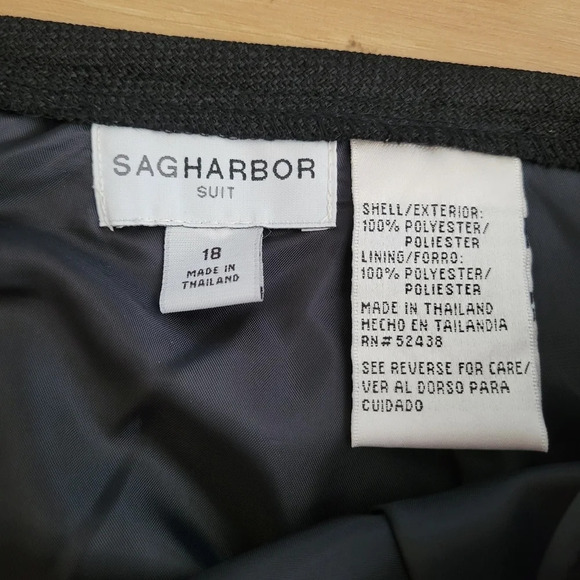 NWT SAG HARBOR SUIT Black Pencil Skirt Lined Modest Textured Size 18 - Picture 3 of 8